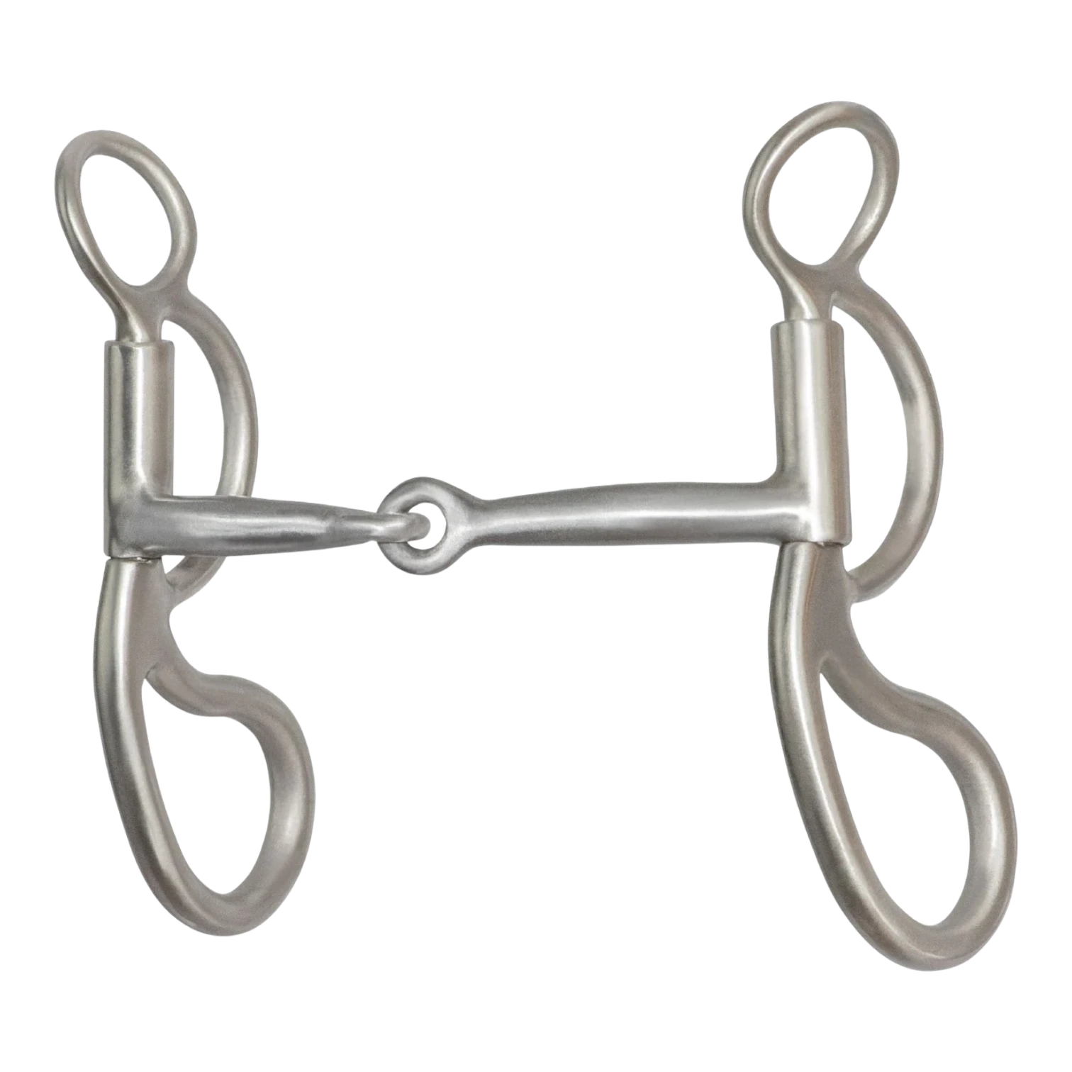 Lone Star Ropes Walt Woodard Argentine snaffle bit with 5-1/8 inch sweet iron mouthpiece and brushed stainless steel