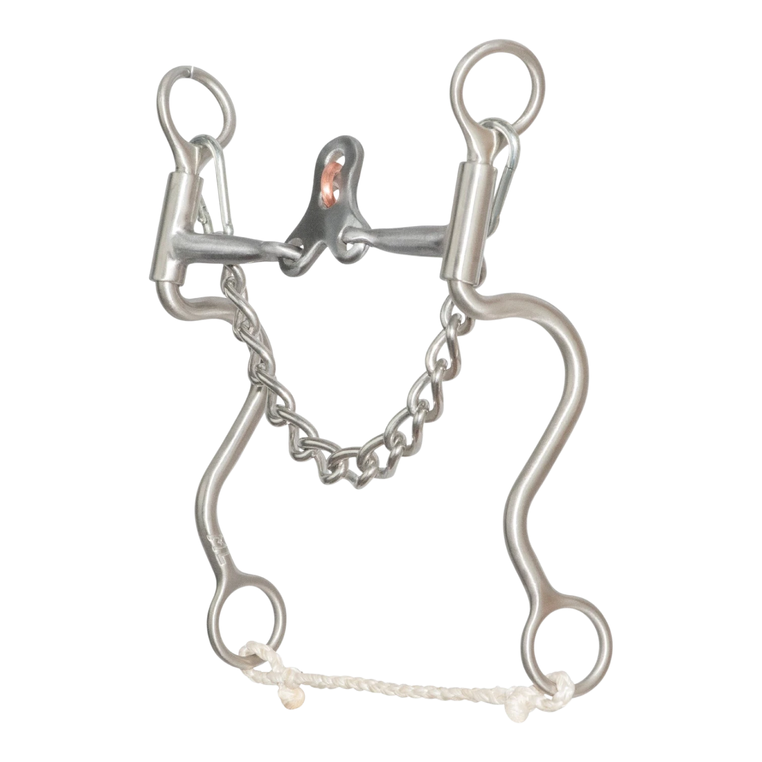 Lone Star Ropes Walt Woodard Douglas spade bit with 5-1/8 inch sweet iron mouthpiece and copper inlay details.