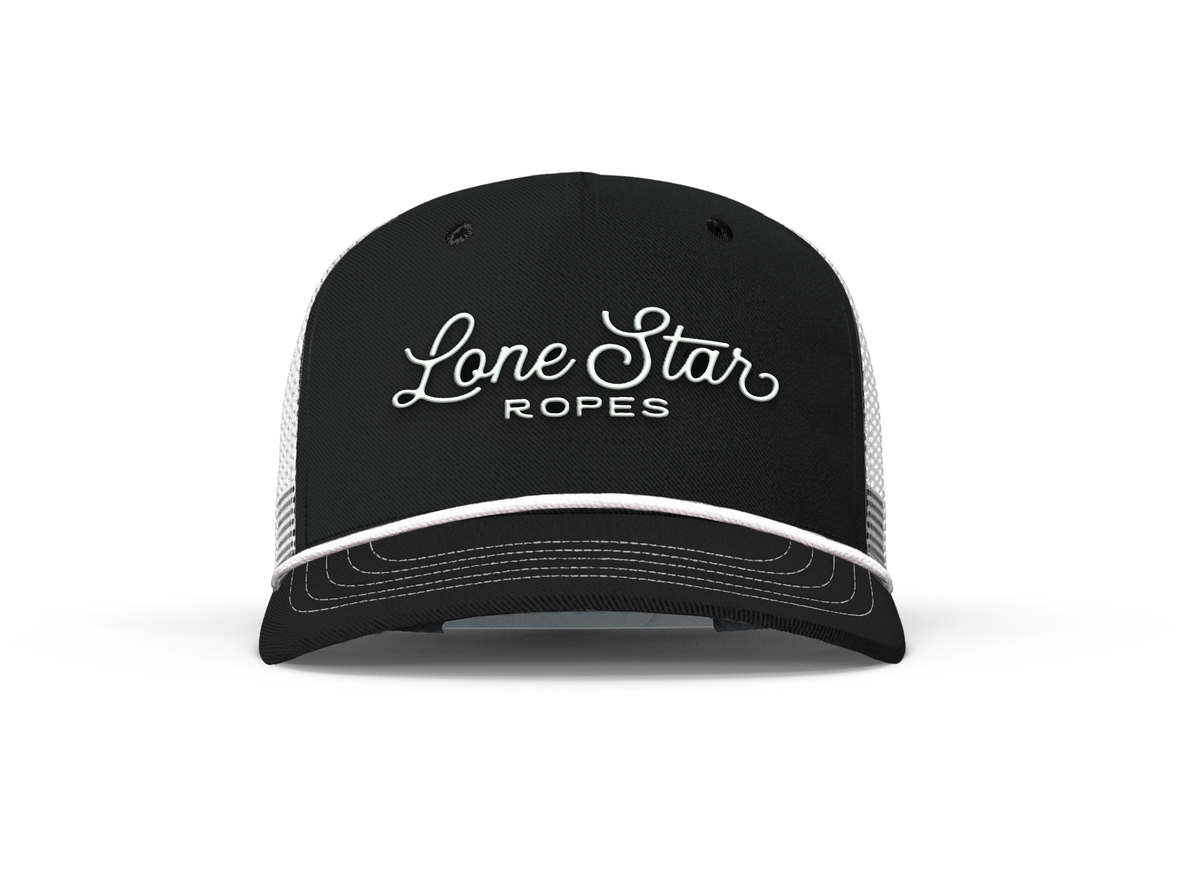 Lone Star Ropes Script Trucker Cap - Black/White