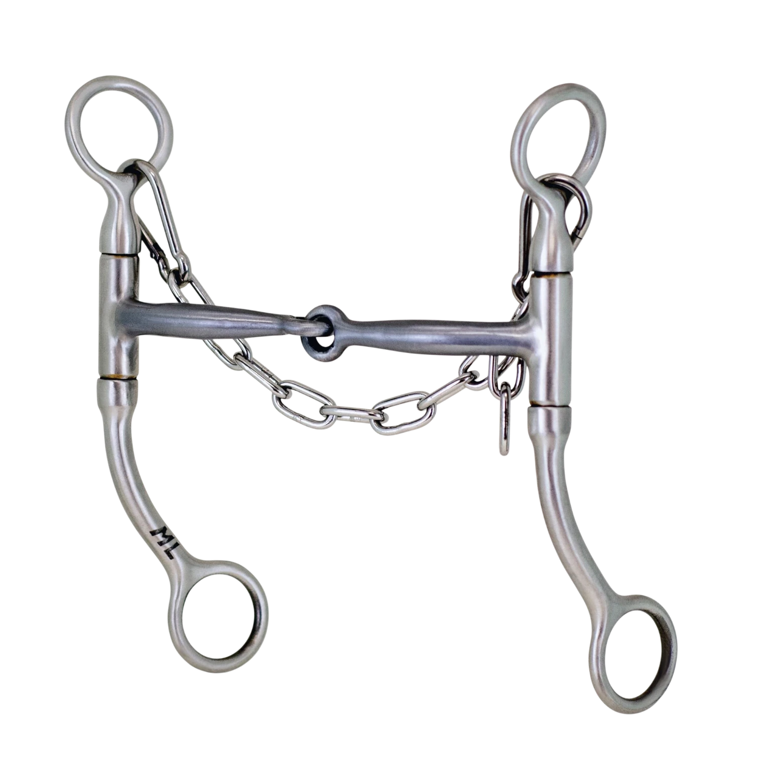 Lone Star Ropes Walt Woodard 1/2 inch tapered shank snaffle bit with sweet iron mouthpiece and stainless steel chain